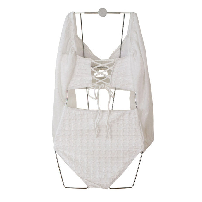 Lace Push Up Split Swimsuit Beach Vacation Swimwear