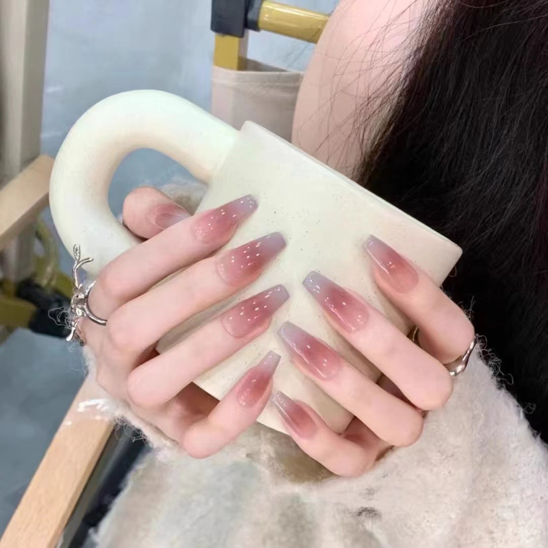 Blur Butterfly Camellia Gradient Nail Art