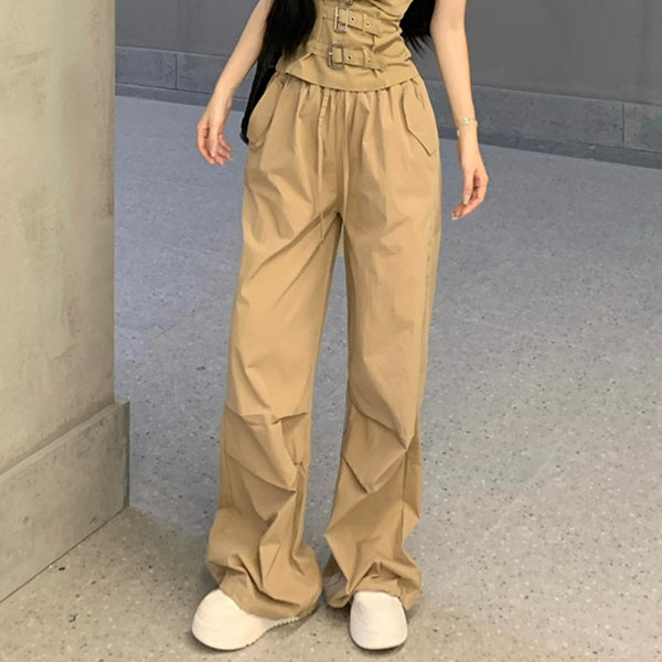 Workwear Camisole High-Waisted Wide-Leg Pants