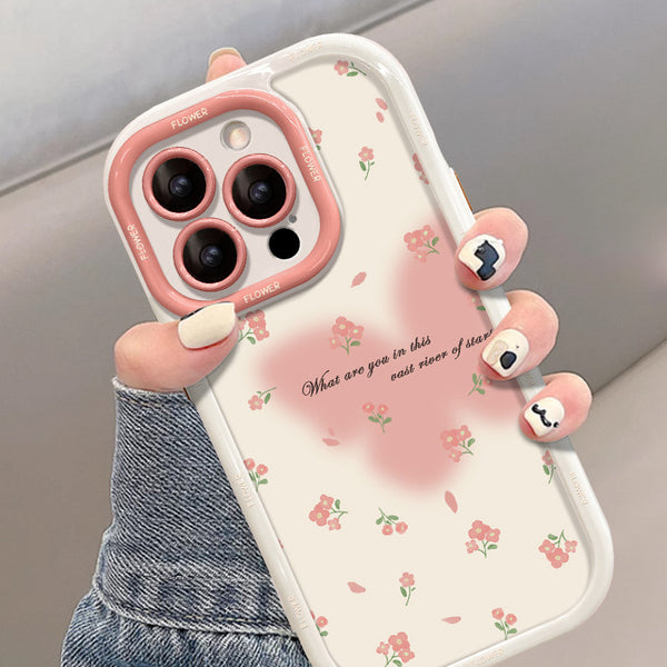 Floral Smudged Butterfly Heart iPhone Case