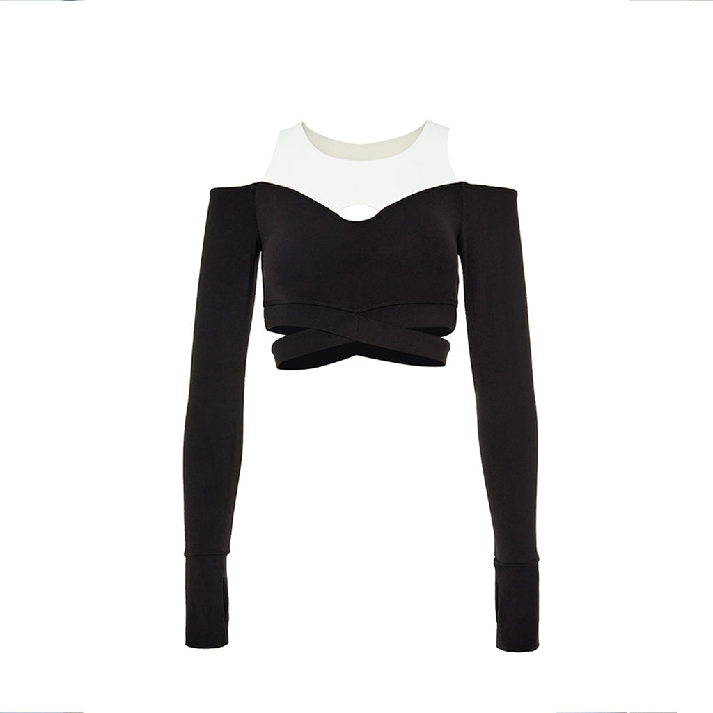 Fake Two Piece Slim Fit Breathable Sports Yoga Top