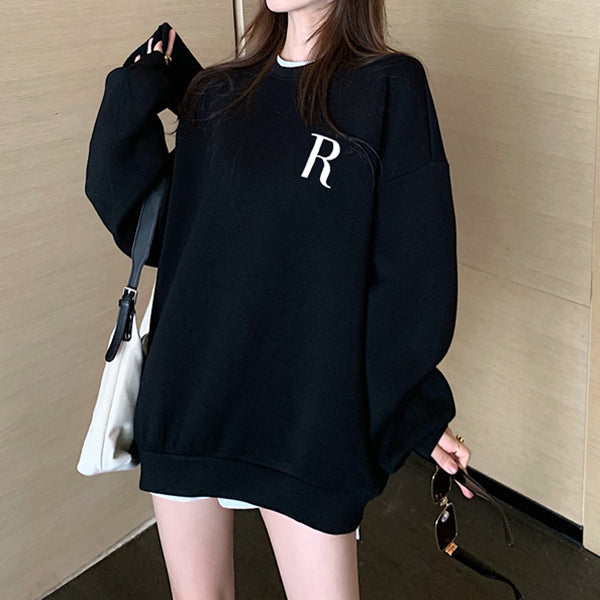 Letter Loose Casual Long Sleeve Sweatshirt