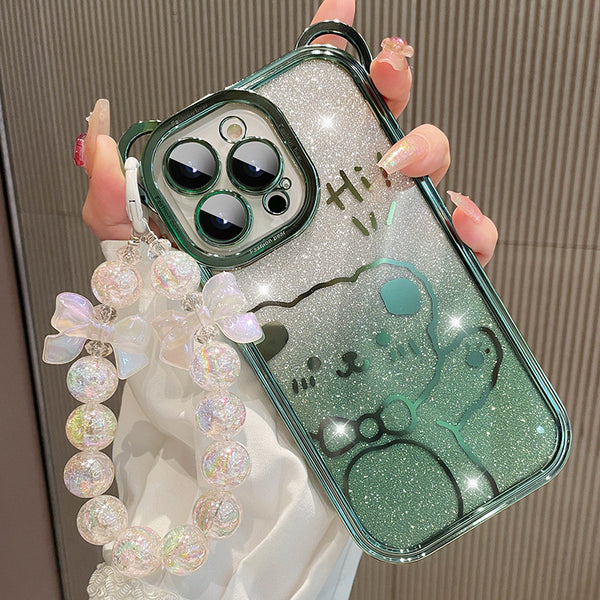 Sparkling Bear Chain iPhone Case