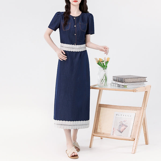 Tencel Lightweight Denim Suit Skirt