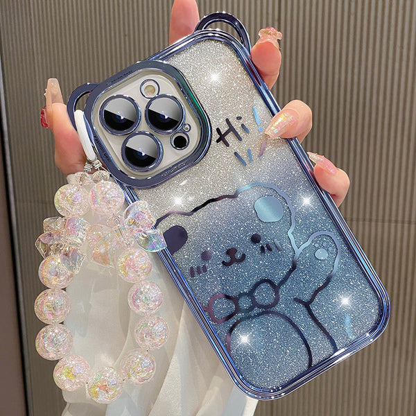 Sparkling Bear Chain iPhone Case