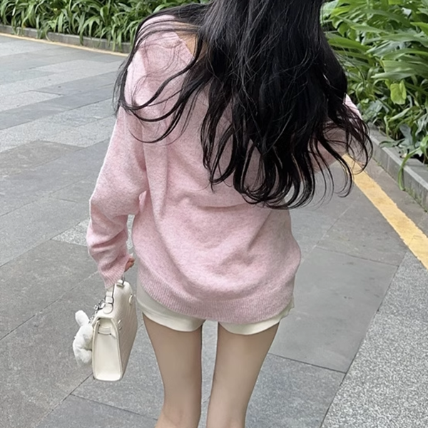 Hanging Neck Bow Camisole Loose Knitted Top