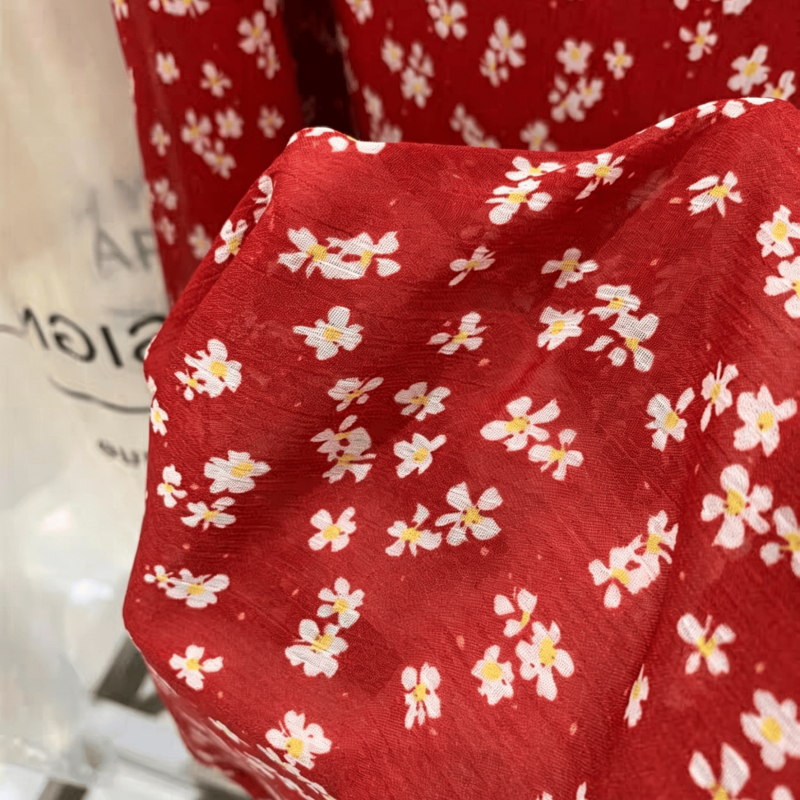 Red Floral Midi Skirt