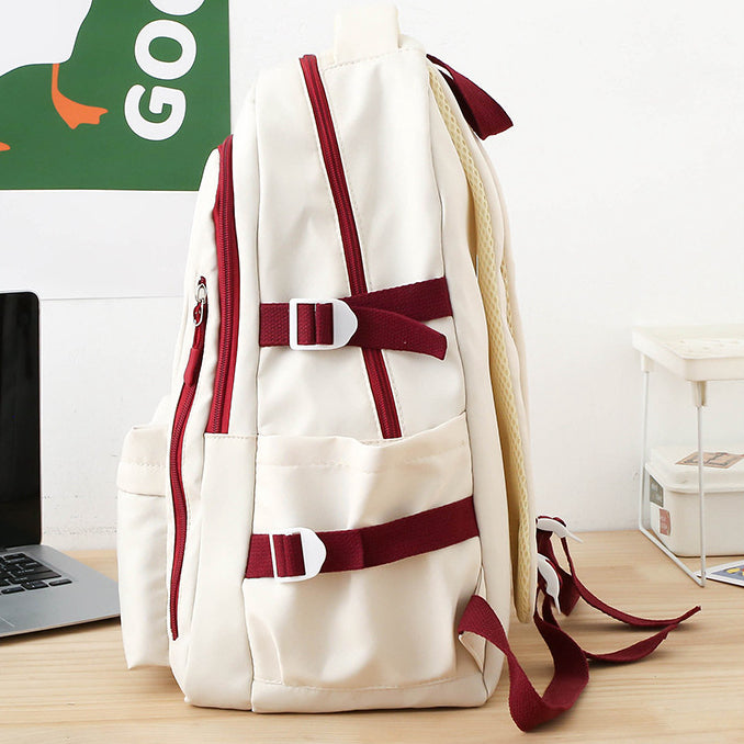 Smiley Face Color Matching Large Capacity Schoolbag