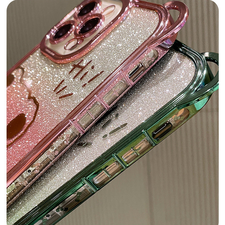 Sparkling Bear Chain iPhone Case