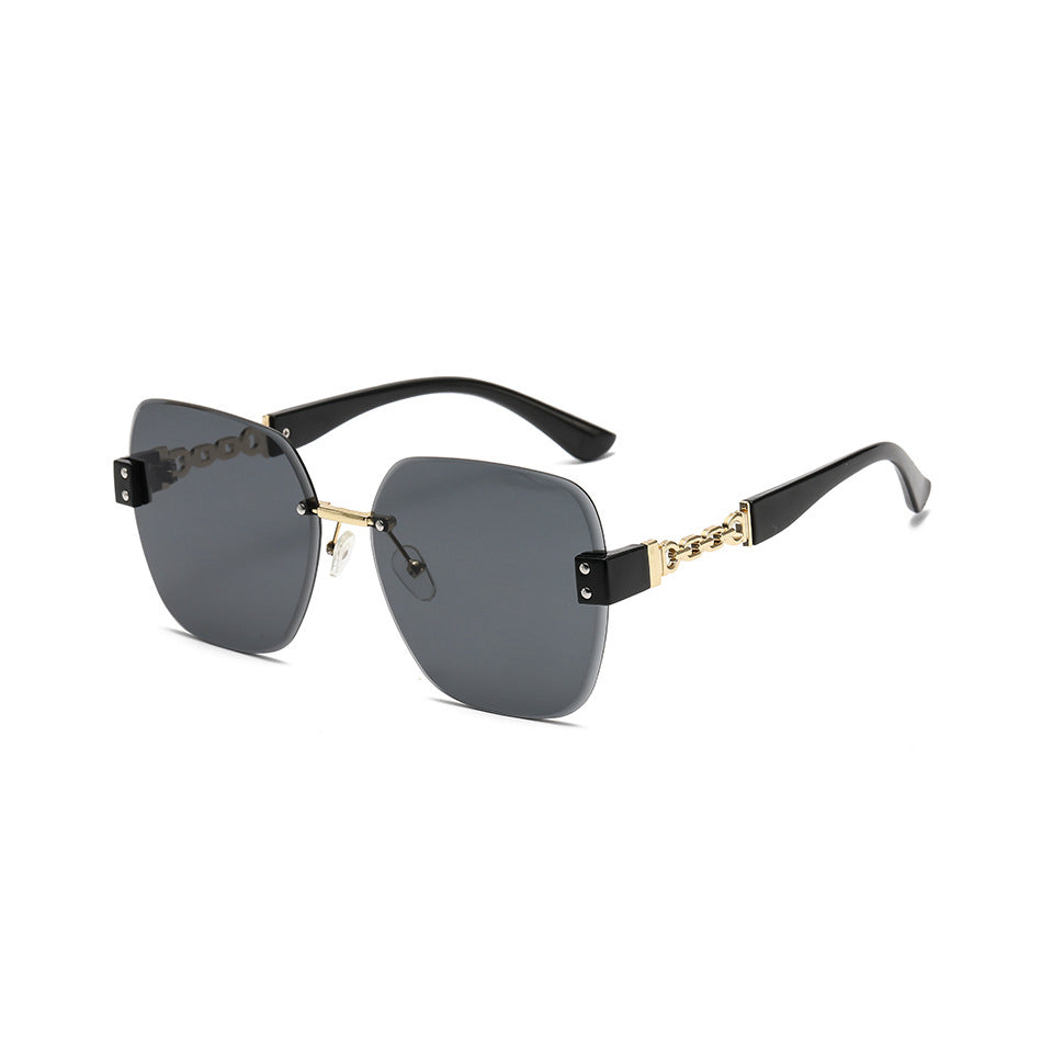 Chain Frameless Fashionable Anti-Uv Sunglasses