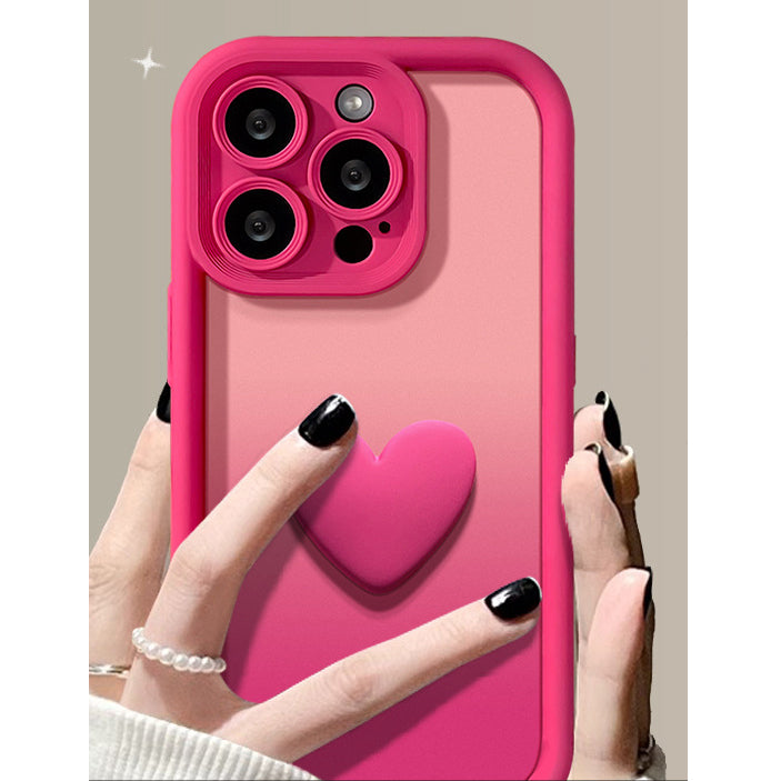 Gradient Color Love Frosted Silicone iPhone Case