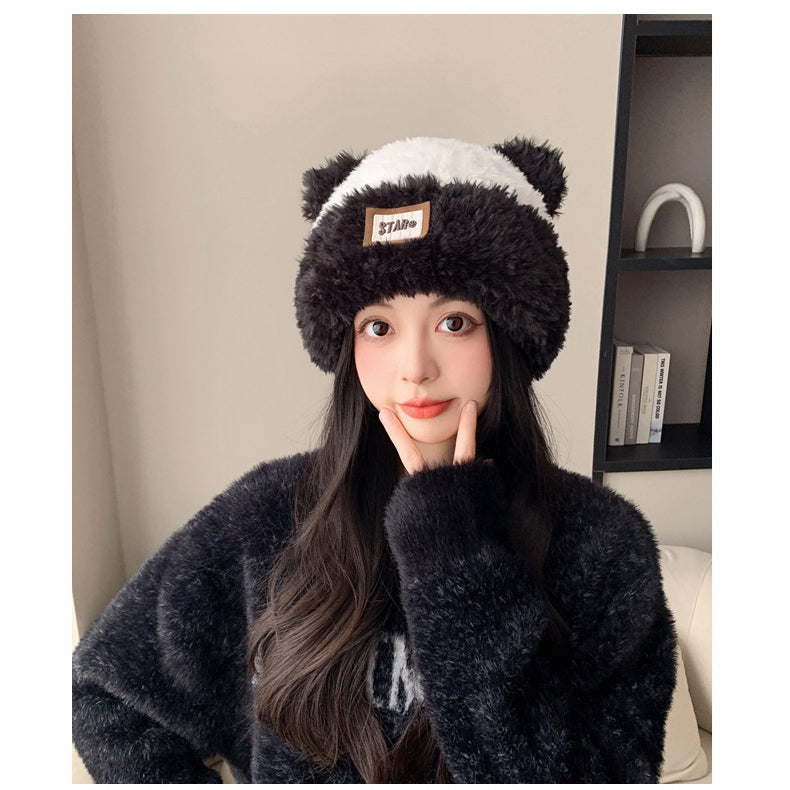 Cute Cat Ear Plush Knitted Hat