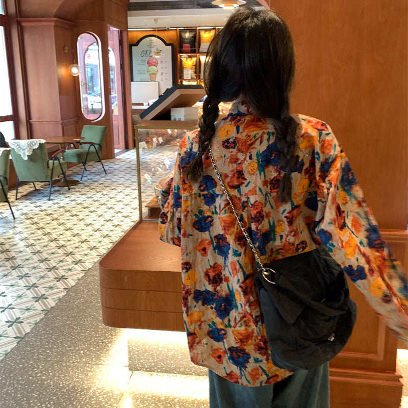 Floral Print Casual Loose-Fitting Shirt