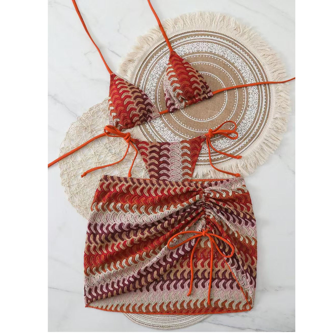 Sexy Bikini Swimsuit Three-Piece Set For Beach Vacation