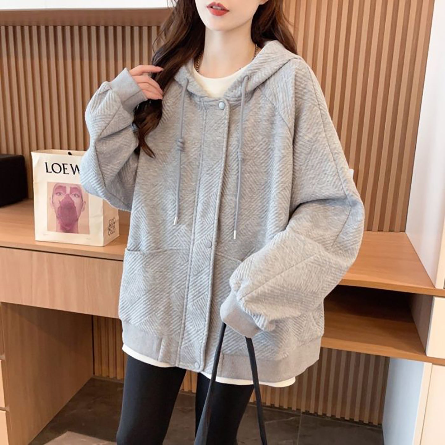 Stylish Grey Hooded Jacket