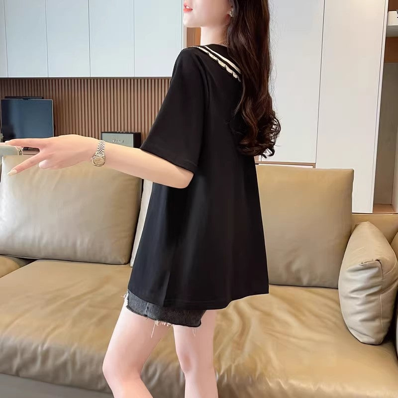 Lapel Loose Polo Shirt Short Sleeve T-Shirt