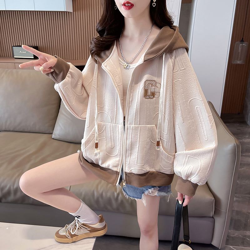 Niche Design Contrast Color Cardigan Jacket