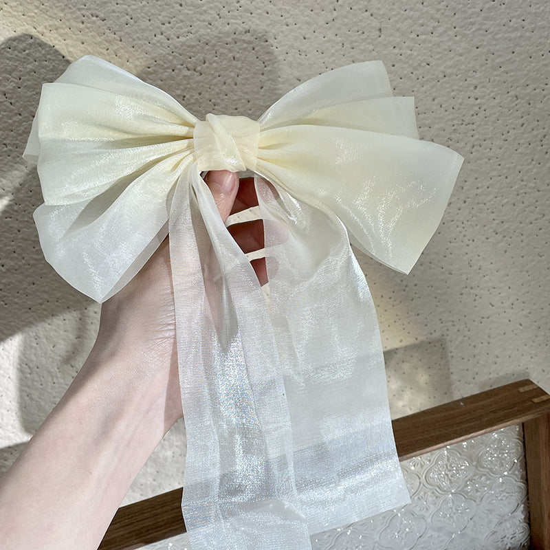 Mermaid Satin Tulle Bow Ribbon Hair Clip