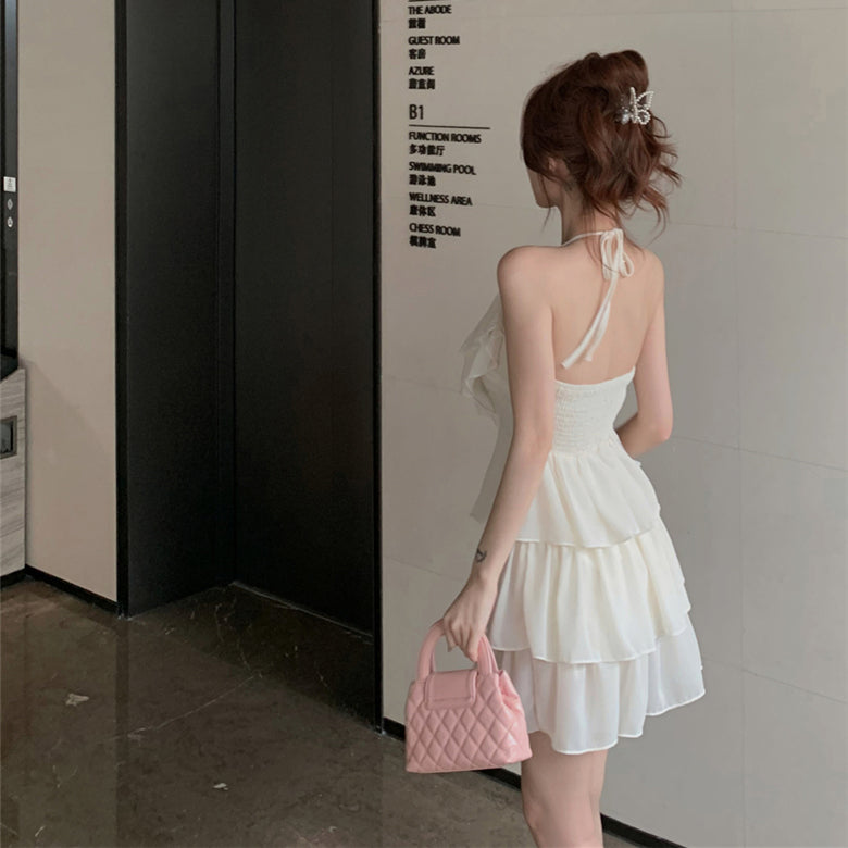 70% Halterneck Ruffled Tube Top Dress