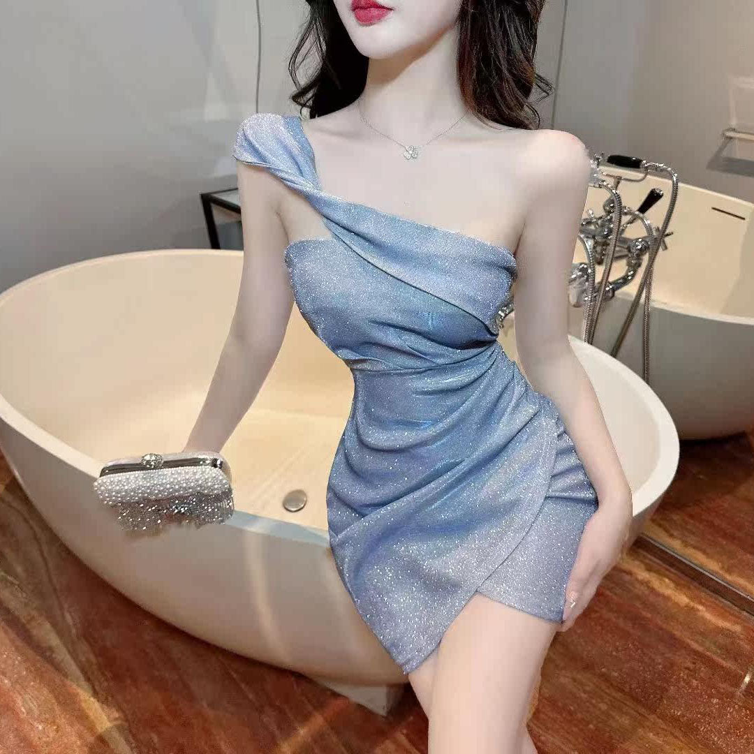 Sexy Shimmering Silk Strapless Dress