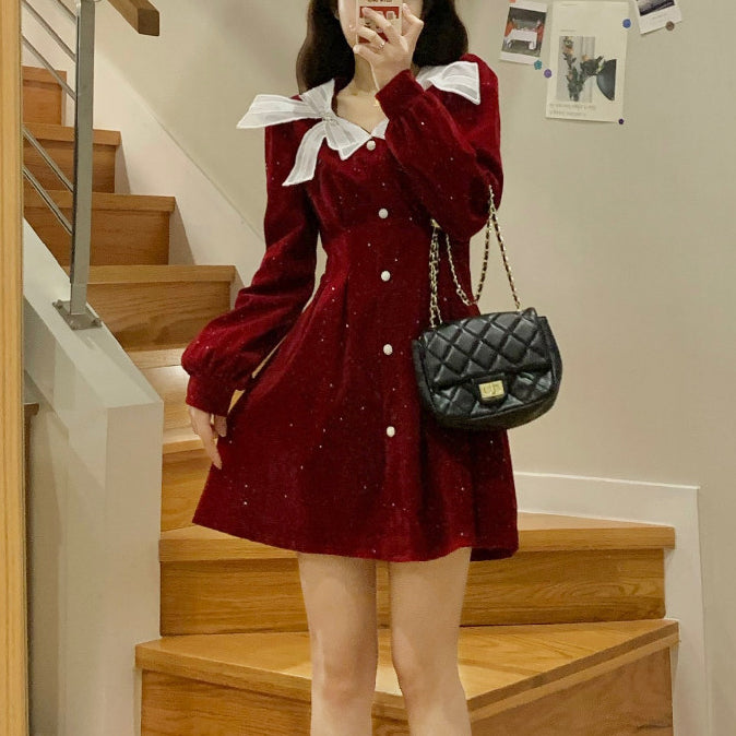Red Velvet Bow Christmas Dress – DRESSVY