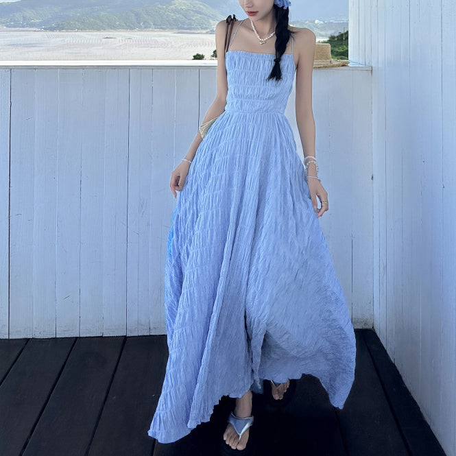 French Style Holiday Backless Dress