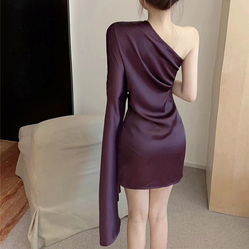 Niche Design Waist Slimming Irregular Party Dress