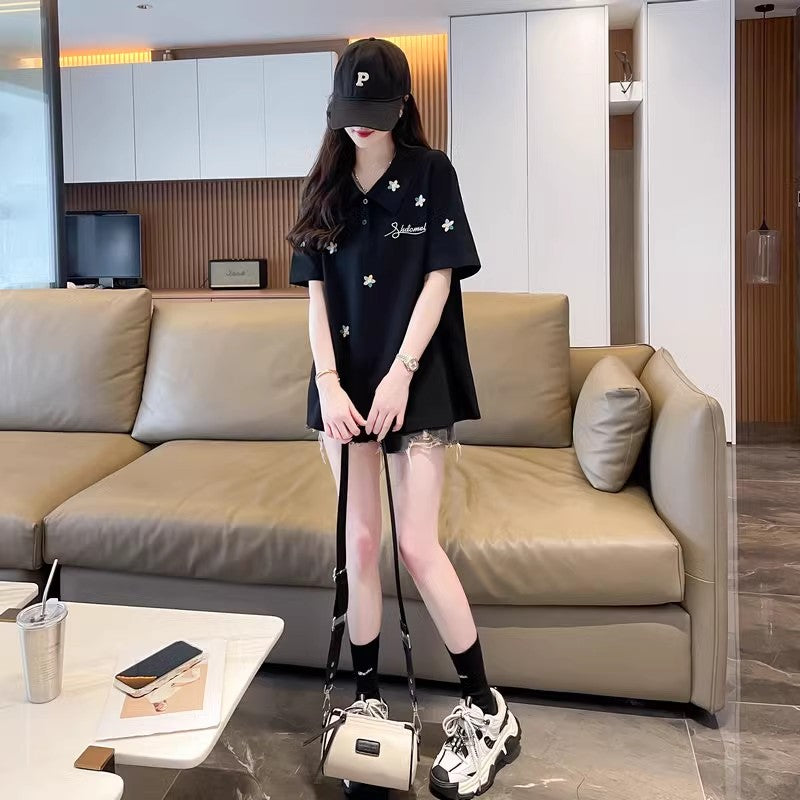 Loose Plus Size Polo Shirt Short Sleeve T-Shirt