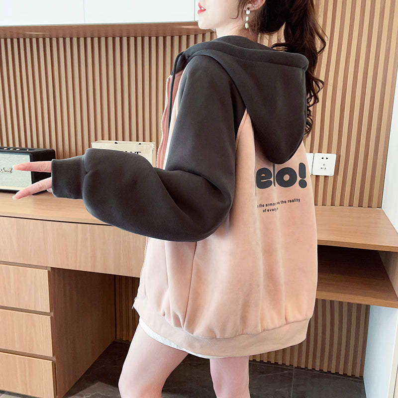 Loose Oversized Contrast Color Cardigan Jacket
