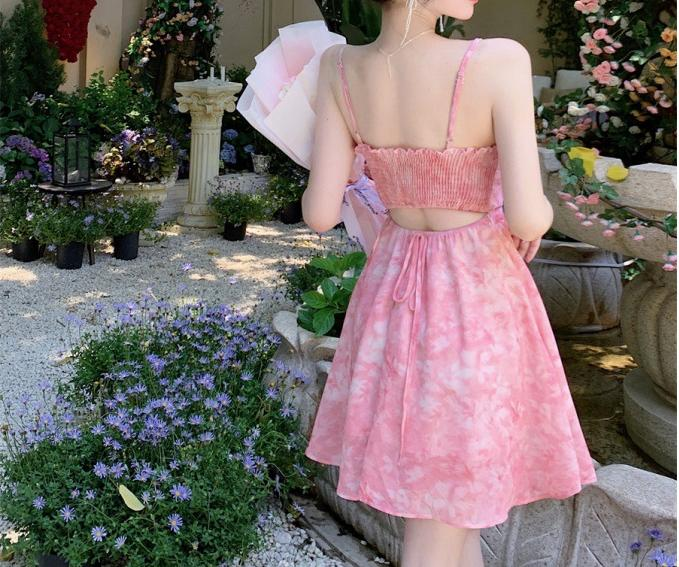 Pink Floral Slip Dress