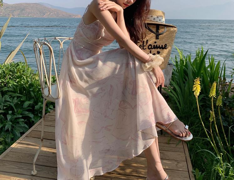 French Niche Slim Sexy Beach Dress