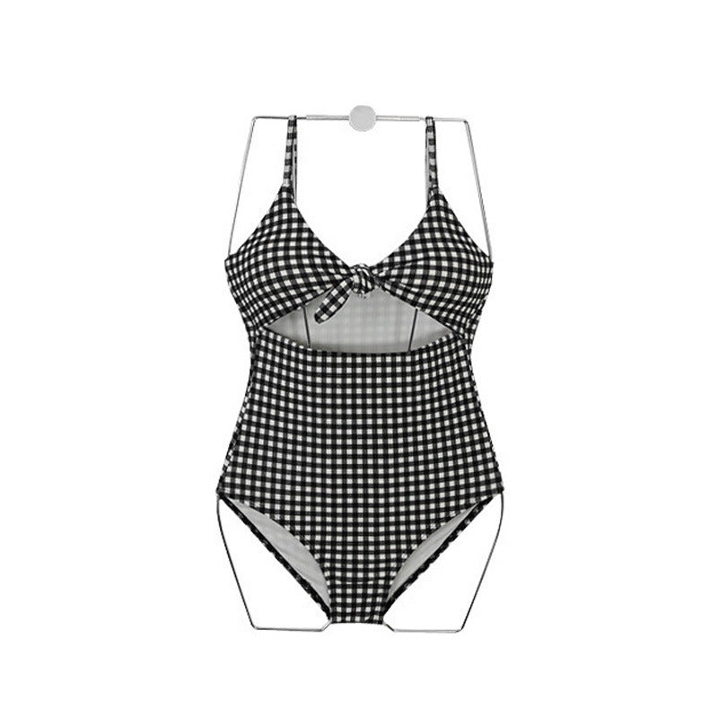 Plaid Swimsuit High Waist Triangle Swimming Suit
