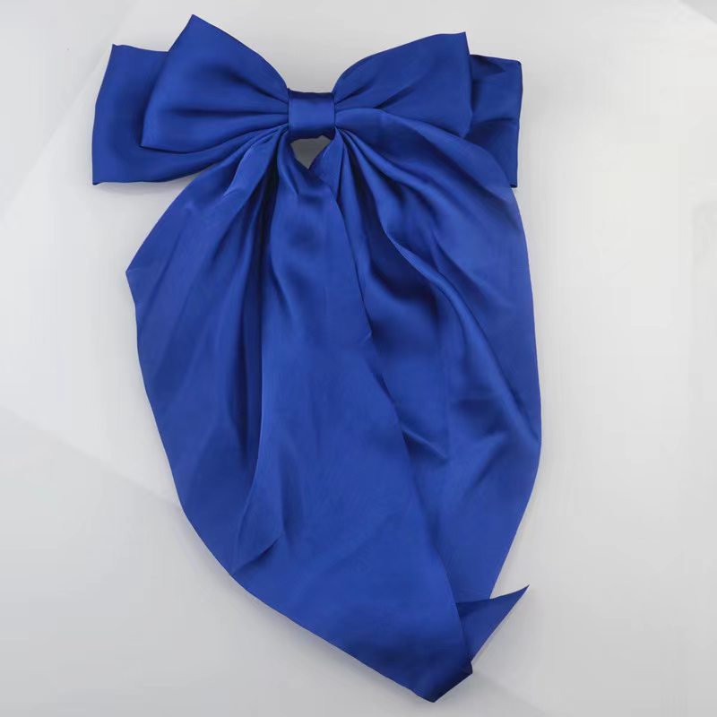 Solid Color Bow Back Head Spring Clip Hair Clip