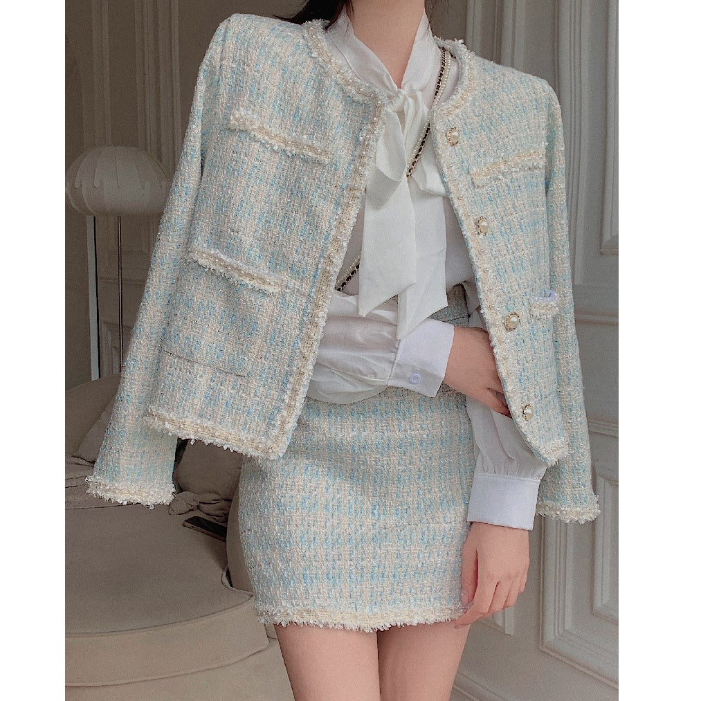 Two-Piece Suit Long-Sleeved Top And Skirt