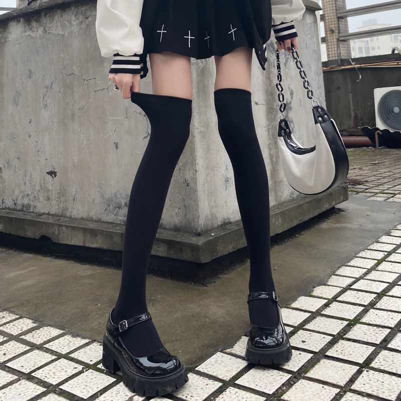 Long Tube Breathable Black Knee Socks