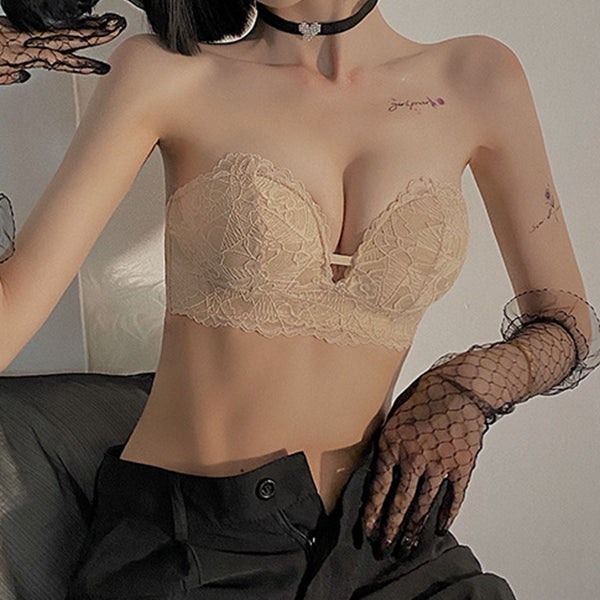 Lace Strapless Push Up Wireless Bra Underwear – DRESSVY