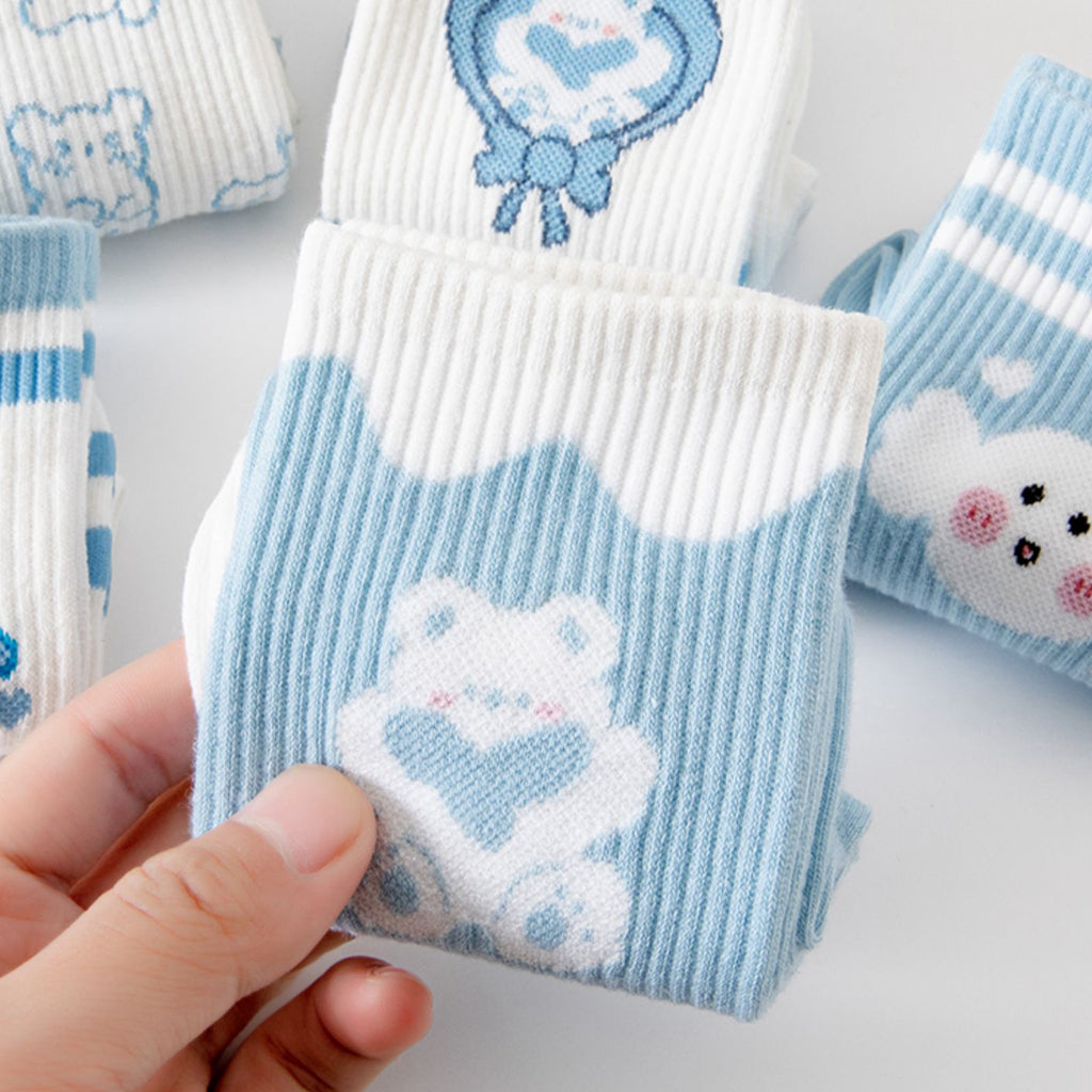 Cartoon Soft Breathable Cotton Medium Tube Socks
