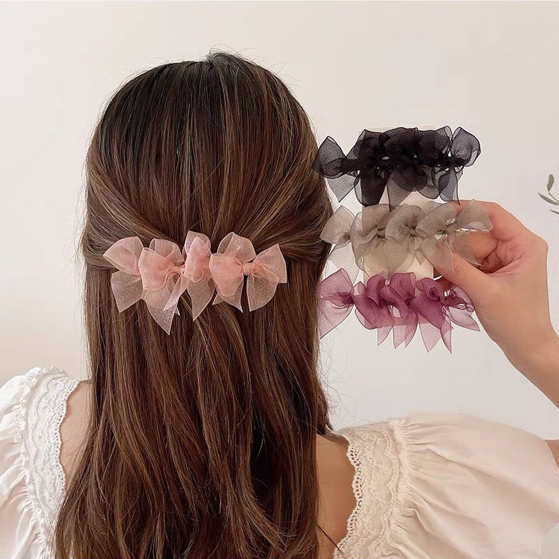 Tulle Lace Bow Back Hair Clip