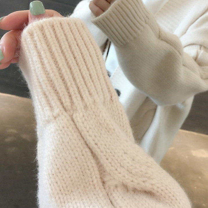 Single Breasted Loose Twist Knit Sweater Cardigan