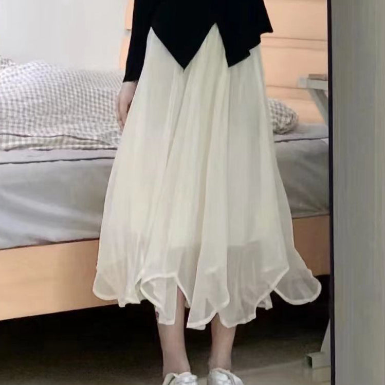 Set V-Neck Knit Top High Waist Skirt