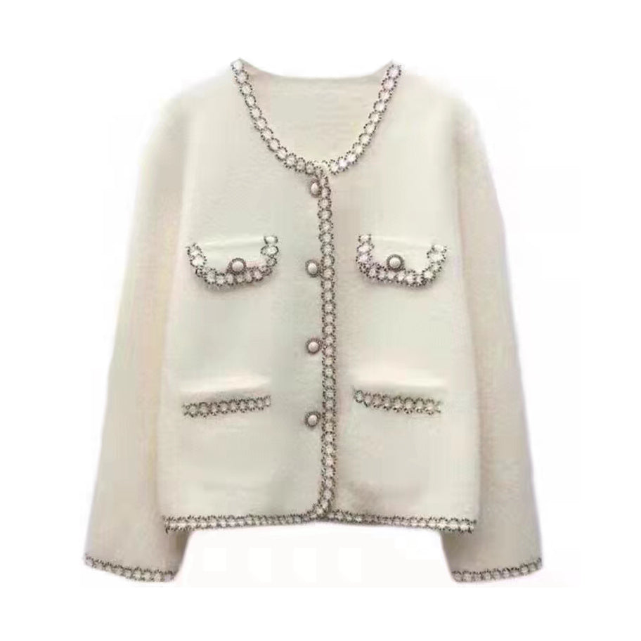 Pearl Button Long Sleeve Knit Sweater Cardigan Winter Clothes