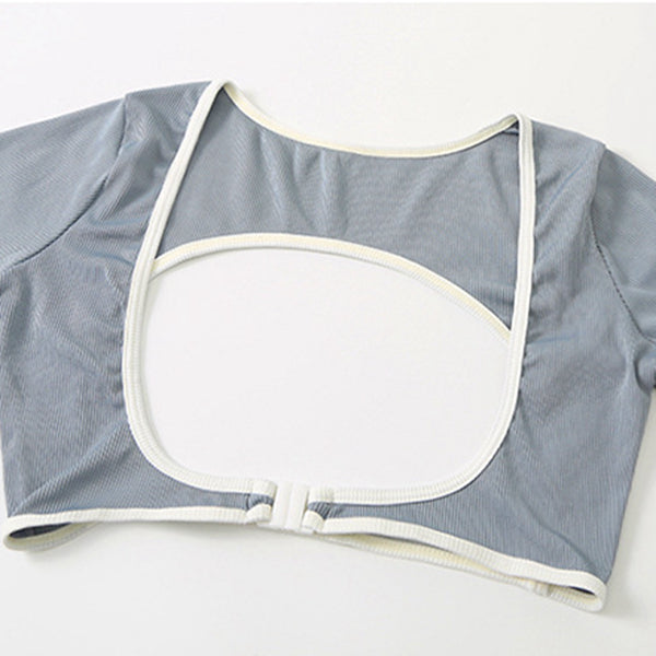 Backless Suspenders One-Piece Swimsuit Skirt Set