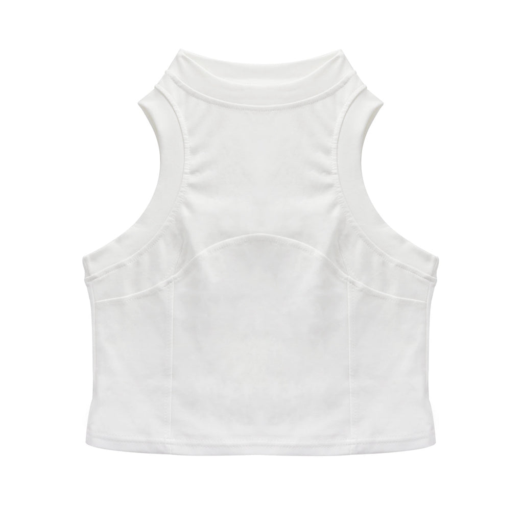 Solid Color Round Neck Sleeveless Tank Top