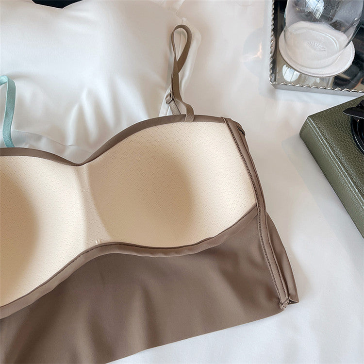 Ice Silk Camisole With Underwear Wrapped Breast Tube Top