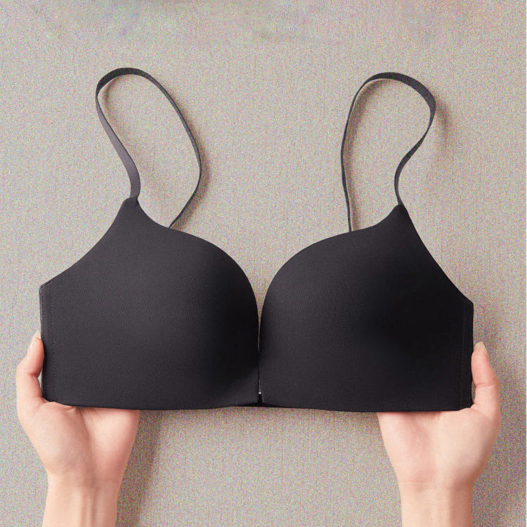 Front Button Seamless Push Up Thin Underwear Bra