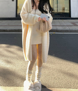 Knitted Sweater Long Thickened Cardigan Coat