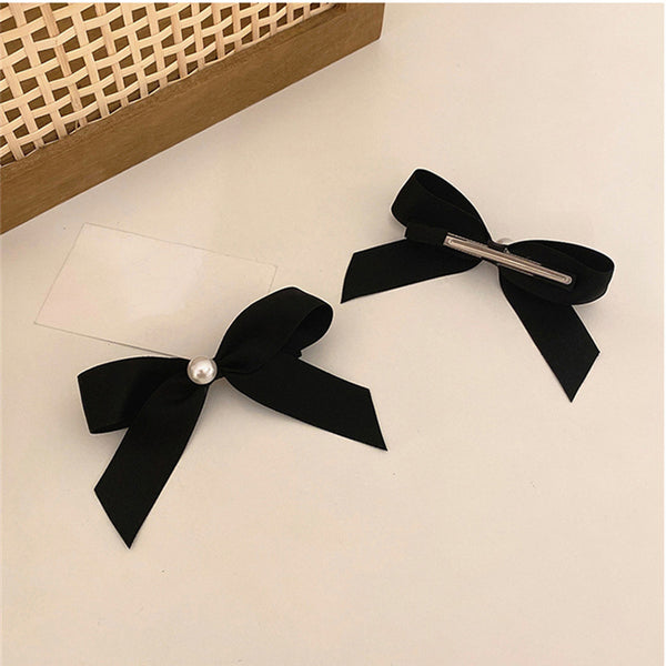 Fashionable Temperament Pearl Bow Hairpin Side Clip