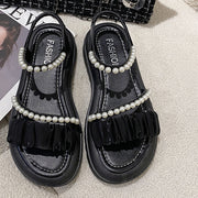 Platform sandals flat open toe beach shoes