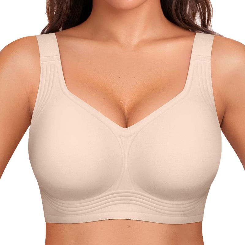 Women Jelly Bras Wirefree Full Coverage No Underwire Everyday Bras Comfortable Wireless Padded Tshirt Bra