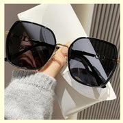 Gradient metal frame uv sunglasses